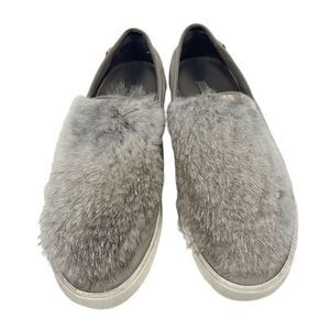 Louise et Cie Bershner Genuine Rabbit Fur Slip-On Sneaker Size 7.5 Gray